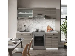 Mueble de cocina precioso gris/blanco 200x60x81.6 r-line