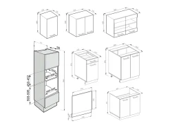 Mueble de cocina precioso gris/blanco 300x60x81.6 r-line