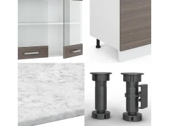 Mueble de cocina precioso gris/blanco 300x60x81.6 r-line