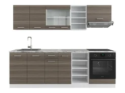 Mueble de cocina precioso gris/blanco 240x60x81.6 r-line