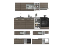 Mueble de cocina precioso gris/blanco 240x60x81.6 r-line