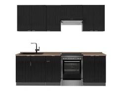 Mueble de cocina rayas negras/antracita 240x60x81.6 fame-line