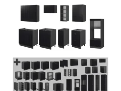 Mueble de cocina rayas negras/antracita 280x46x81.6 fame-line