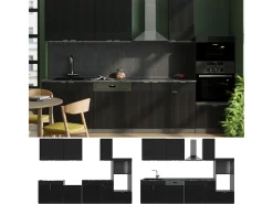 Mueble de cocina rayas negras/antracita 300x60x81.6 fame-line
