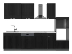 Mueble de cocina rayas negras/antracita 300x60x81.6 fame-line