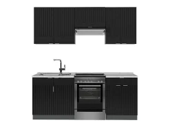 Mueble de cocina rayas negras/antracita 200x60x81.6 fame-line