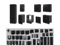 Mueble de cocina rayas negras/antracita 300x46x81.6 fame-line