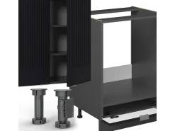 Mueble de cocina rayas negras/antracita 300x46x81.6 fame-line