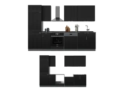 Mueble de cocina rayas negras/antracita 300x46x81.6 fame-line