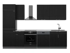 Mueble de cocina rayas negras/antracita 300x46x81.6 fame-line