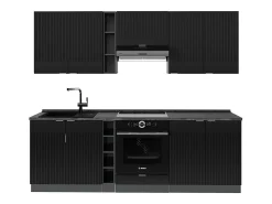Mueble de cocina rayas negras/antracita 235x60x81.6 fame-line