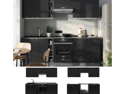 Mueble de cocina rayas negras/antracita 235x60x81.6 fame-line