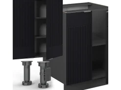 Mueble de cocina rayas negras/antracita 300x60x81.6 fame-line