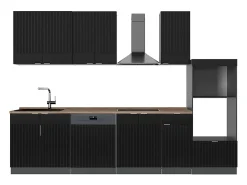 Mueble de cocina rayas negras/antracita 300x60x81.6 fame-line