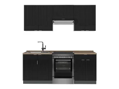 Mueble de cocina rayas negras/antracita 200x60x81.6 fame-line