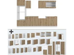 Mueble de cocina roble artesanal/blanco 300x60x81.6 r-line