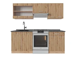 Mueble de cocina roble artesanal/roble dorado 200x60x81.6 r-line