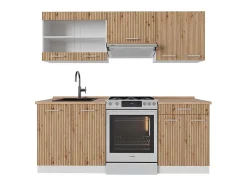 Mueble de cocina roble artesanal/blanco 200x60x81.6 r-line