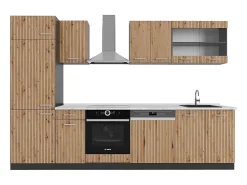 Mueble de cocina roble artesanal/antracita 300x60x81.6 r-line