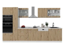 Mueble de cocina roble artesanal/blanco 350x60x81.6 r-line
