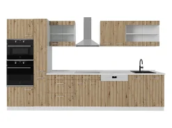 Mueble de cocina roble artesanal/blanco 350x60x81.6 r-line