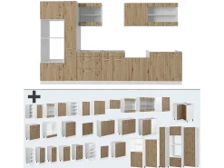 Mueble de cocina roble artesanal/blanco 350x60x81.6 r-line