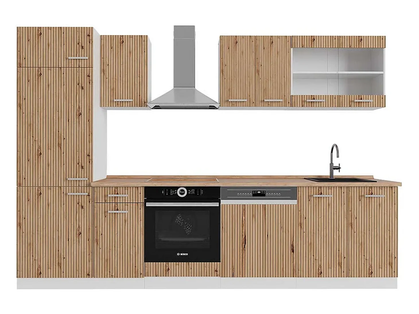Mueble de cocina roble artesanal/blanco 300x60x81.6 r-line