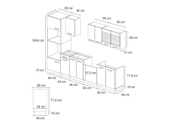 Mueble de cocina roble artesanal/roble dorado 300x60x81.6 r-line