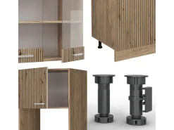 Mueble de cocina roble artesanal/roble dorado 300x60x81.6 r-line