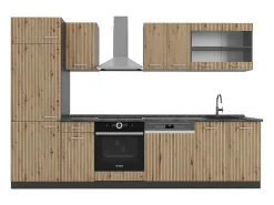 Mueble de cocina roble artesanal/antracita 300x46x81.6 r-line