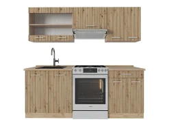 Mueble de cocina roble artesanal/roble dorado 200x60x81.6 r-line