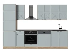 Mueble de cocina roble azul claro/gris dorado 300x60x81.6 fame-line