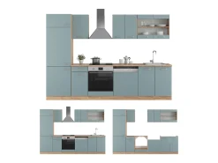 Mueble de cocina roble azul-gris-dorado 300x60x81.6 r-line