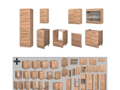 Mueble de cocina roble dorado 300x46x81.6 fame-line