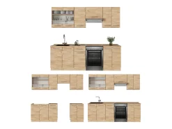 Mueble de cocina roble dorado 240x60x81.6 fame-line