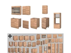 Mueble de cocina roble dorado 300x60x81.6 fame-line