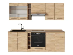 Mueble de cocina roble dorado 235x60x81.6 fame-line