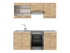 Mueble de cocina roble dorado 200x60x81.6 fame-line