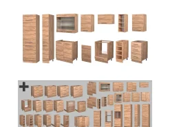 Mueble de cocina roble dorado 355x60x81.6 fame-line