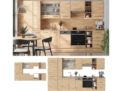 Mueble de cocina roble dorado 355x60x81.6 fame-line