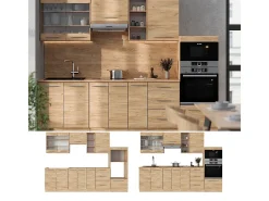 Mueble de cocina roble dorado 280x60x81.6 fame-line