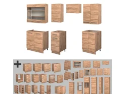 Mueble de cocina roble dorado 240x60x81.6 fame-line