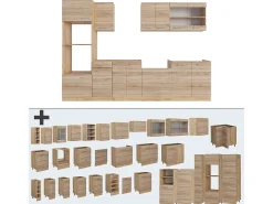 Mueble de cocina roble sonoma/goldkraft 300x46x81.6 r-line