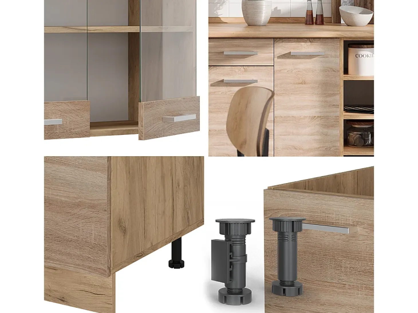 Mueble de cocina roble sonoma/goldkraft 240x60x81.6 r-line