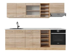 Mueble de cocina roble sonoma/goldkraft 240x60x81.6 r-line