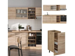 Mueble de cocina roble sonoma/goldkraft 240x46x81.6 r-line