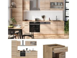 Mueble de cocina roble sonoma/goldkraft 300x60x81.6 r-line