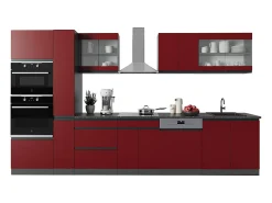 Mueble de cocina rojo/antracita 350x46x81.6 r-line