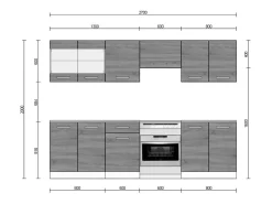 Mueble de cocina sonoma 240x60x81.6 raul