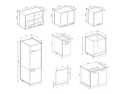 Mueble de cocina sonoma 300x60x81.6 r-line